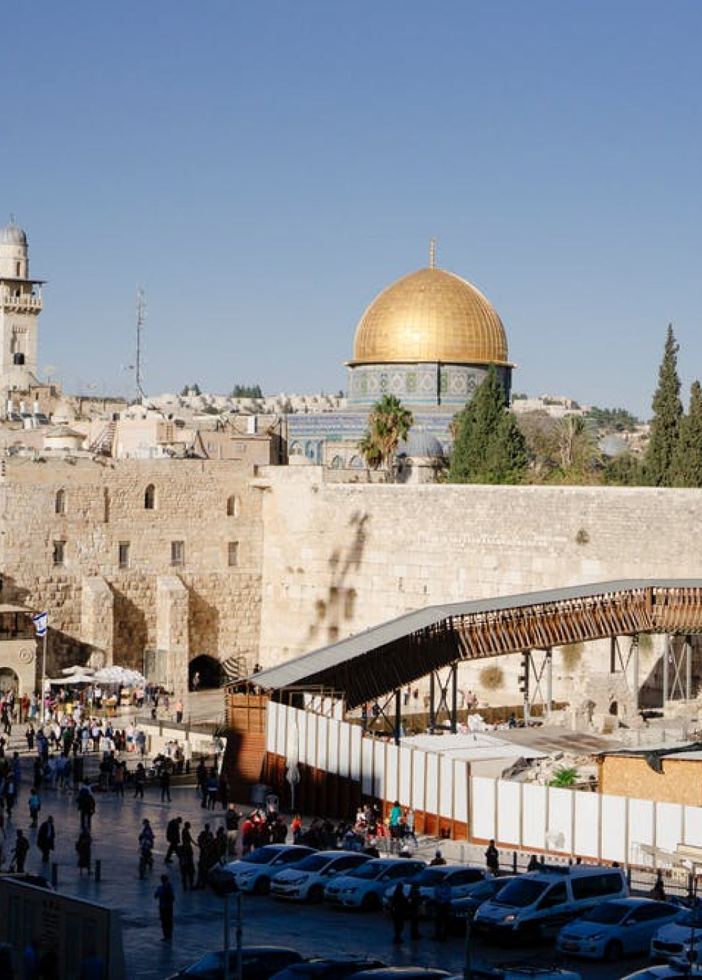 Western Wall plaza and the Dome of the Rock in Jerusalem's Old City