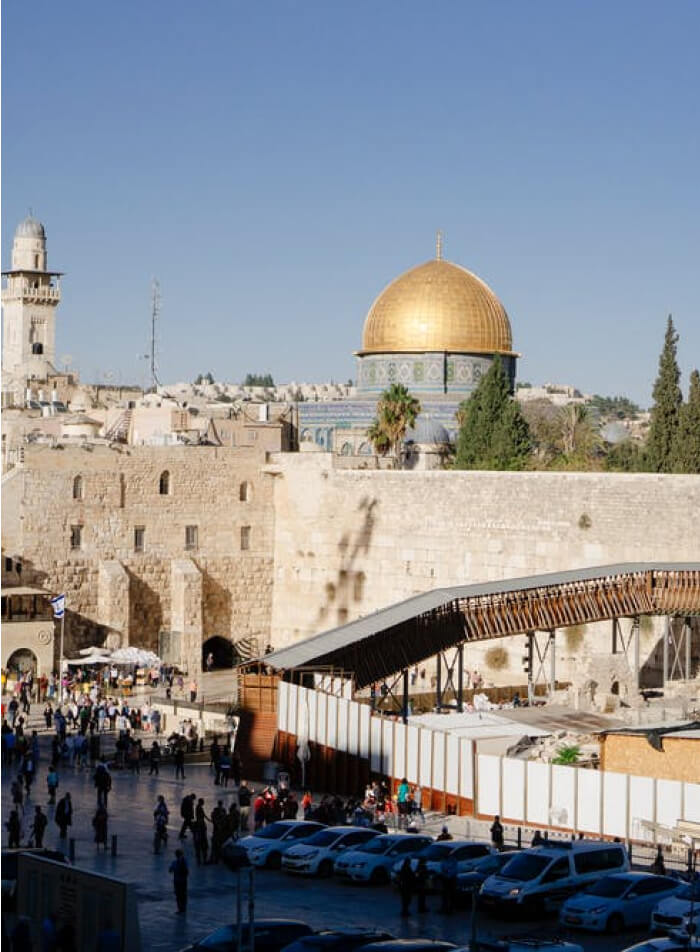 Western Wall plaza with the Dome of the Rock above